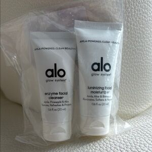 Alo facial cleanser and moisturizer travel size